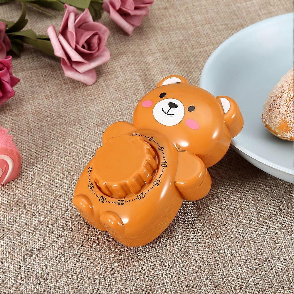 Mechanical Cartoon Bear Timer 60min, ABS, 11x7.5x4cm, Brown