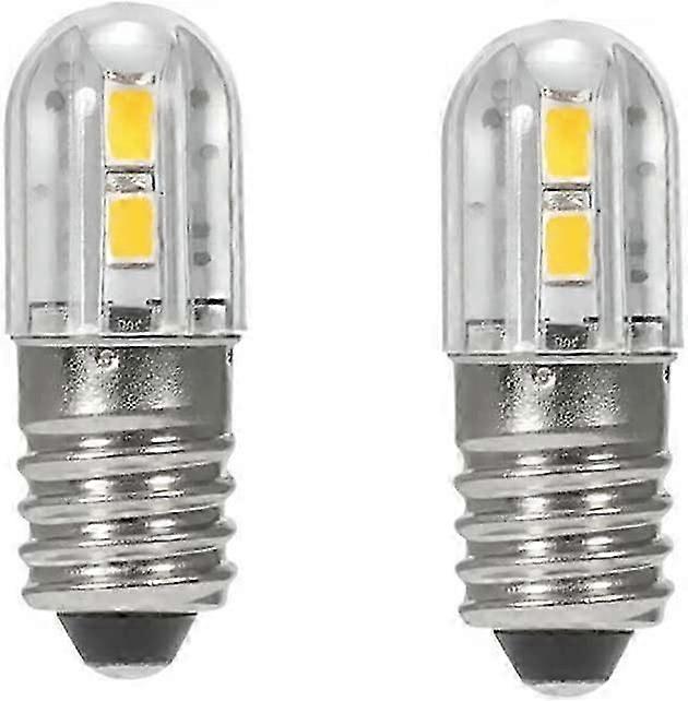 2 Pack 6V E10 LED Bulbs with 2835 Screw Base 4 SMD Chips Yellow Upgrade for Headlight Flashlight Flashlight