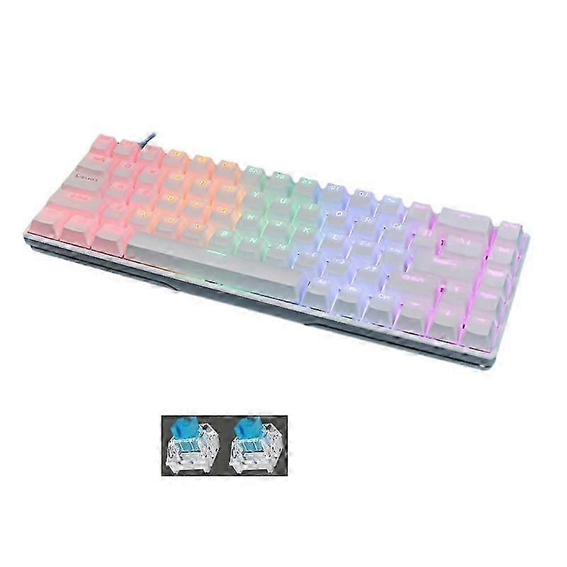 T68 Corded Gaming Keyboard for PC Gamers RGB Backlit LED Mechanical Keyboard