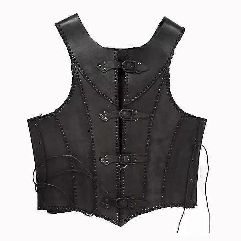 Mittelalter Wikinger Pirat Lederweste Rüstung Römischer Krieger Wappenrock Steampunk Wams LARP Ritter Cosplay Kostüm Erwachsene