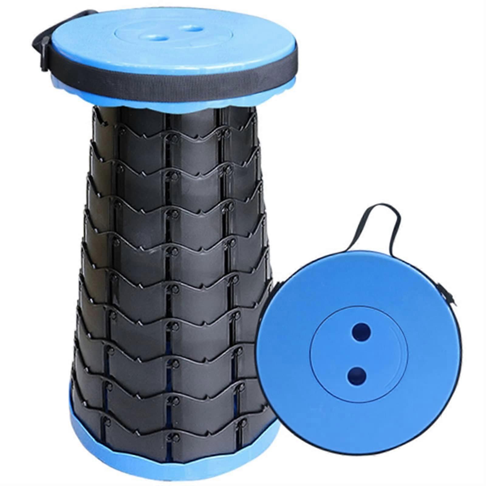 Fishing Chair Portable Folding Telescopic Stool, Subway Queuing Chair, Outdoor Blue