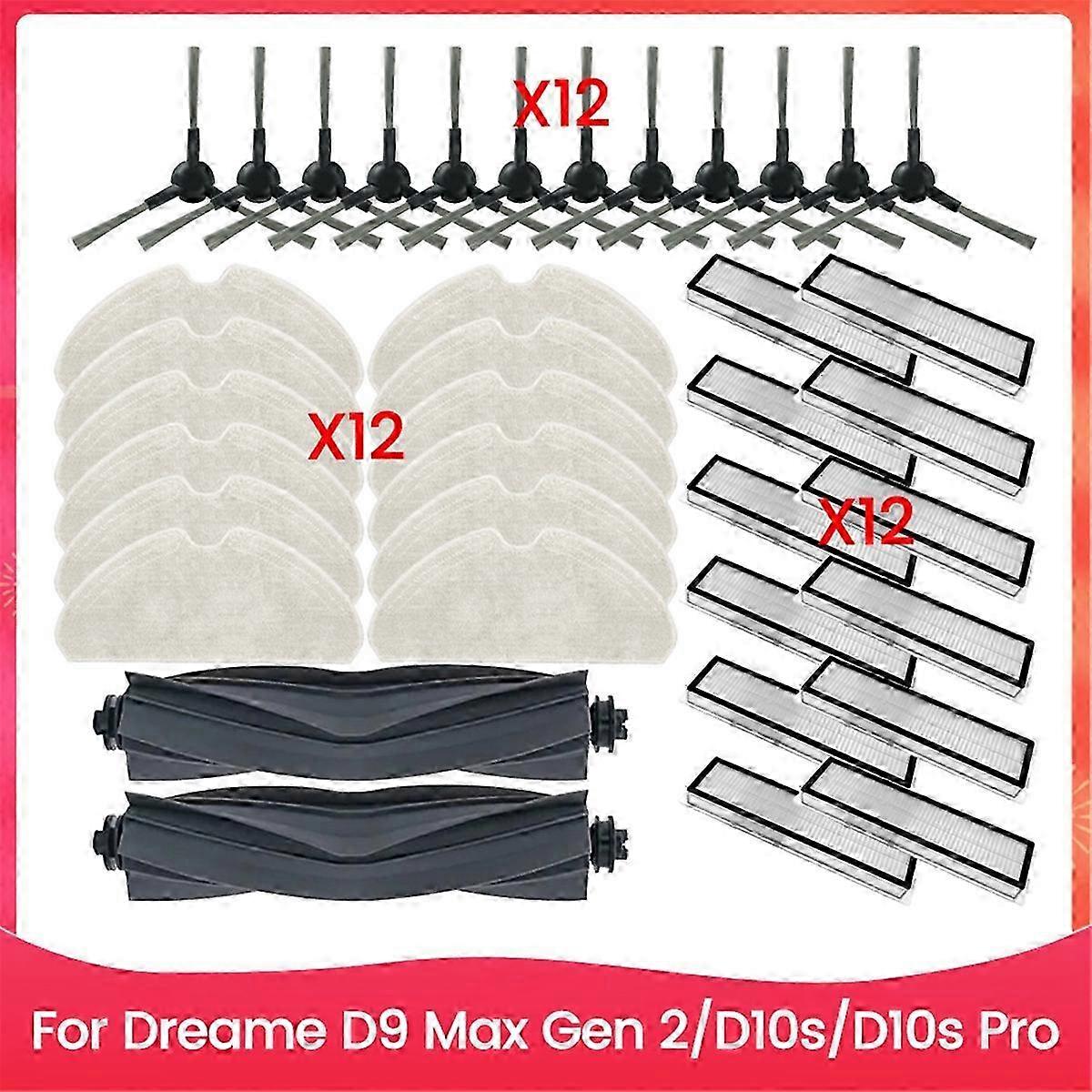 For Dreame D9 Max Gen 2/D10s/D10s Pro Main Side Brush Mop Cloth