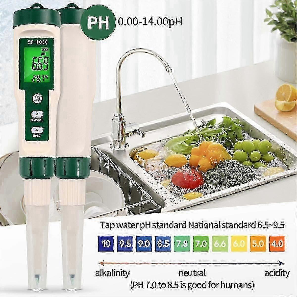 Professional Food Ph Meter High Accuracy Sensor Temp Acidity Tester Compatible With Brewing Cheese