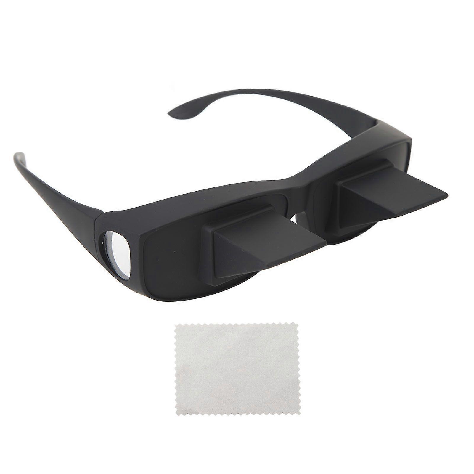 Lazy Glasses Optical Glass 90 Degree Horizontal High Definition Bed Prism Spectacles Eyeglasses for Lying Down Reading and Watching TV Black