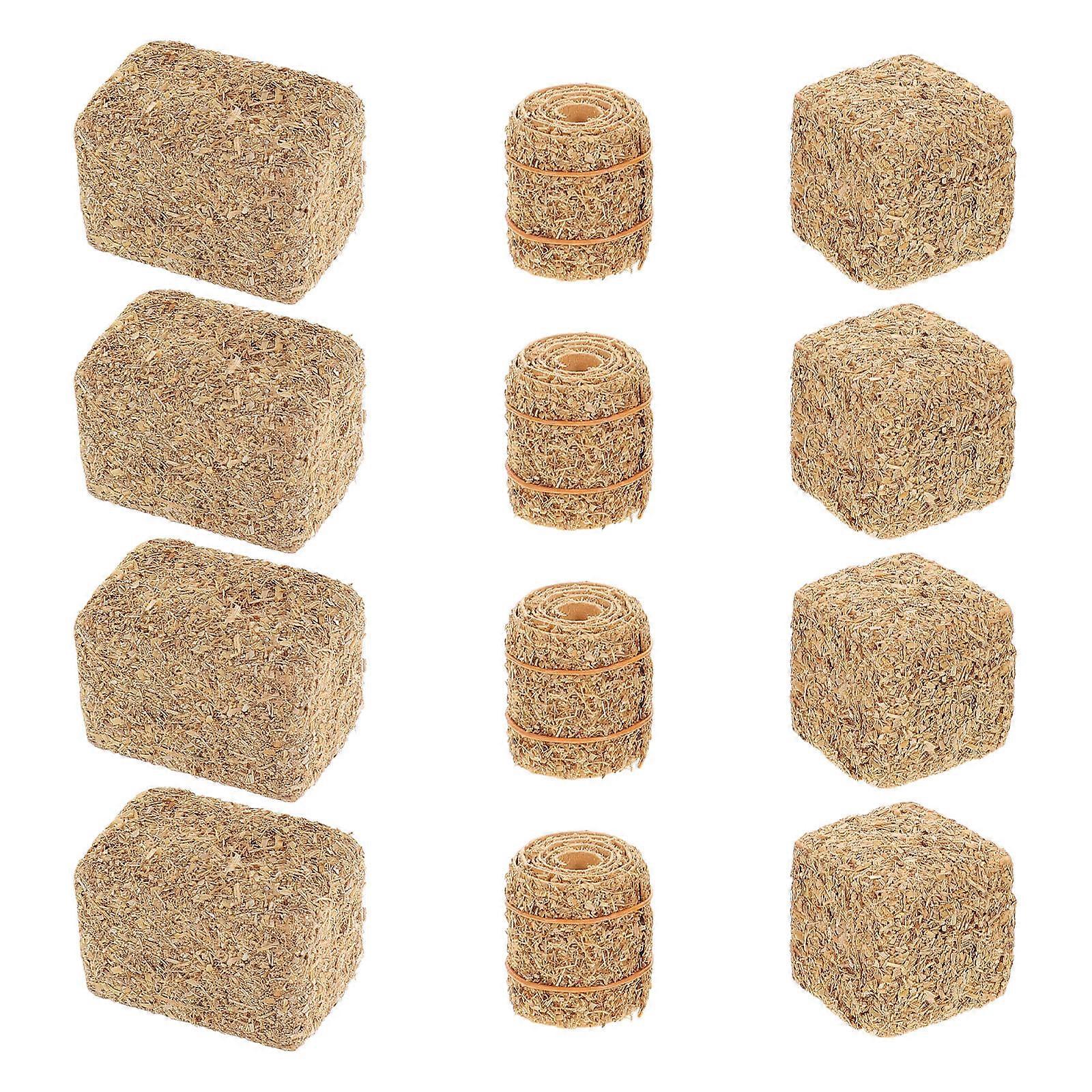 Mini Hay Bales Wood Model for Decorative Straw Bale Set 60 Pieces