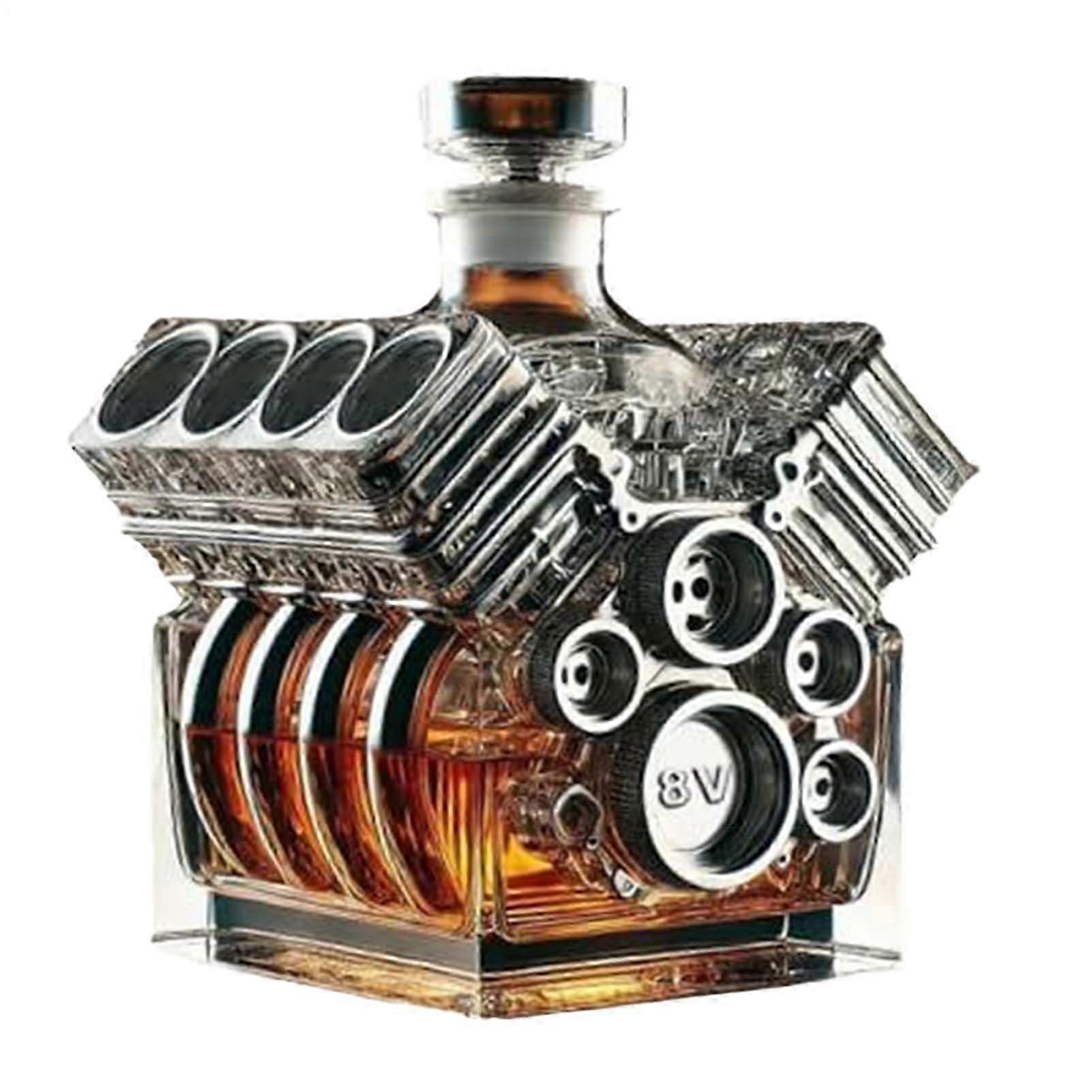 Whiskey Bottle V8 Engine Shape Home Bar Desktop Decoration Ornament