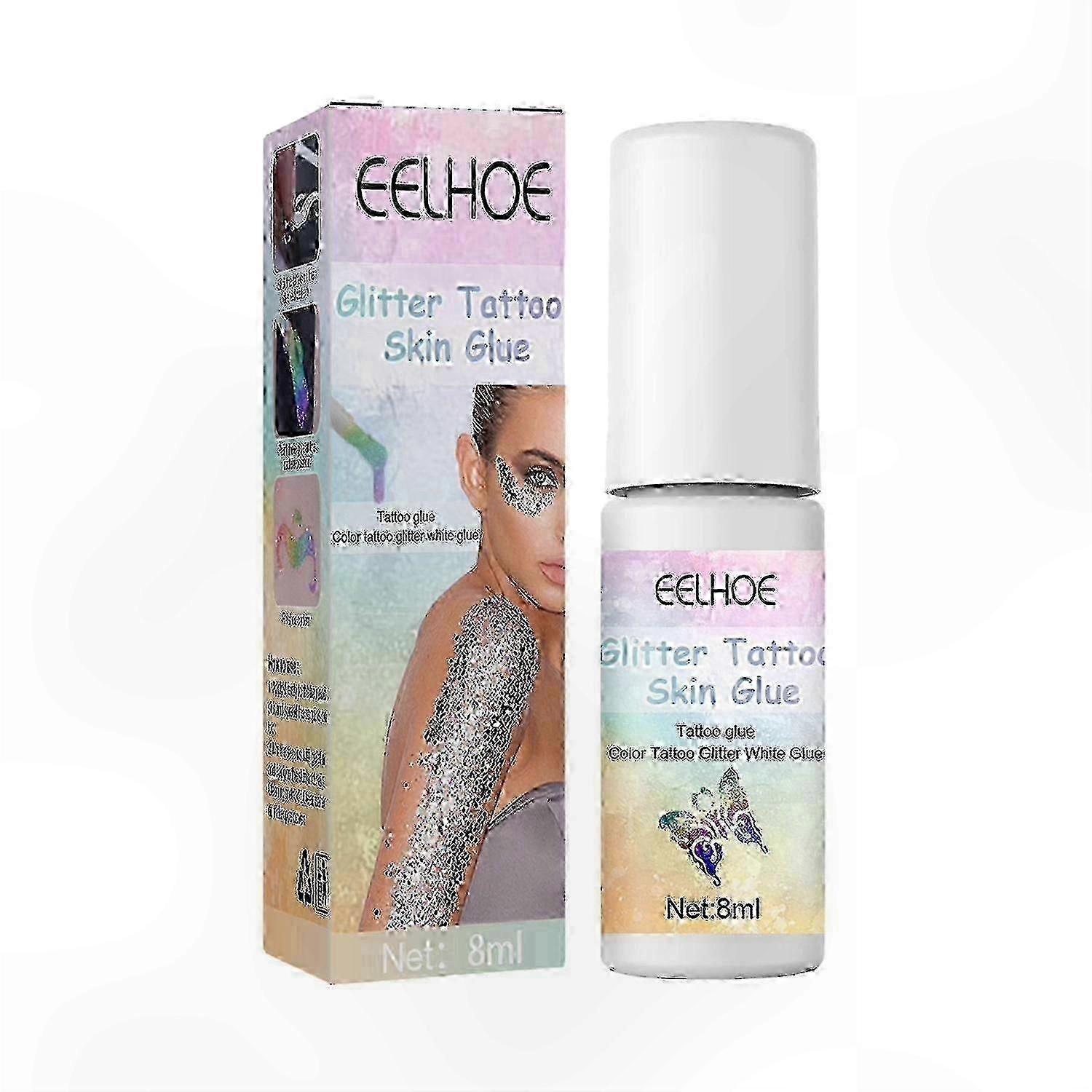 8ML Adhesive Gel with Glitter for Face, Body Art, and Eye Makeup Use