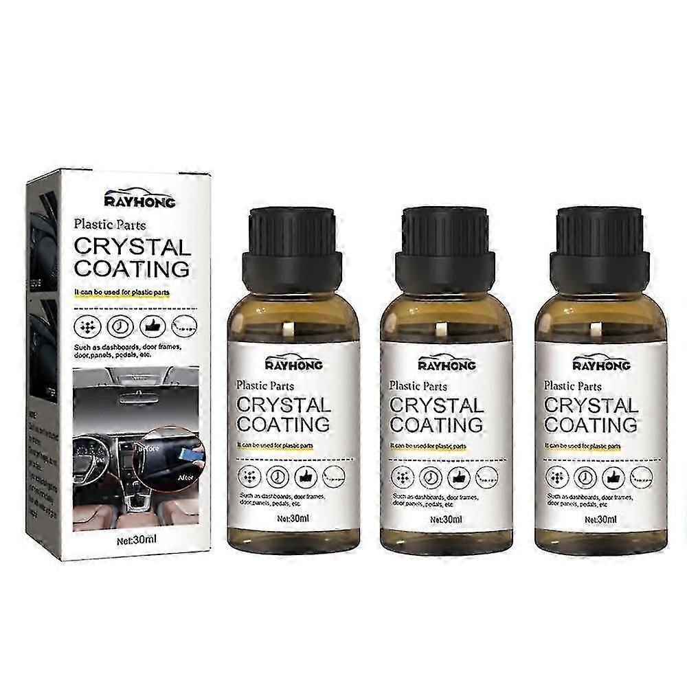 3pcs New Car Plastics Parts Crystal Coating Plastics Trim Restorer Car Coating Spraygreat Gloss Protection