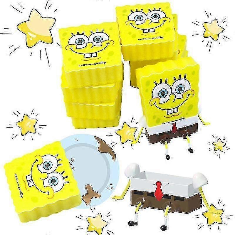 Cartoon Sponge Dish Washer Spongebobs Magic Wipe Sponge Block Kitchen Supplies