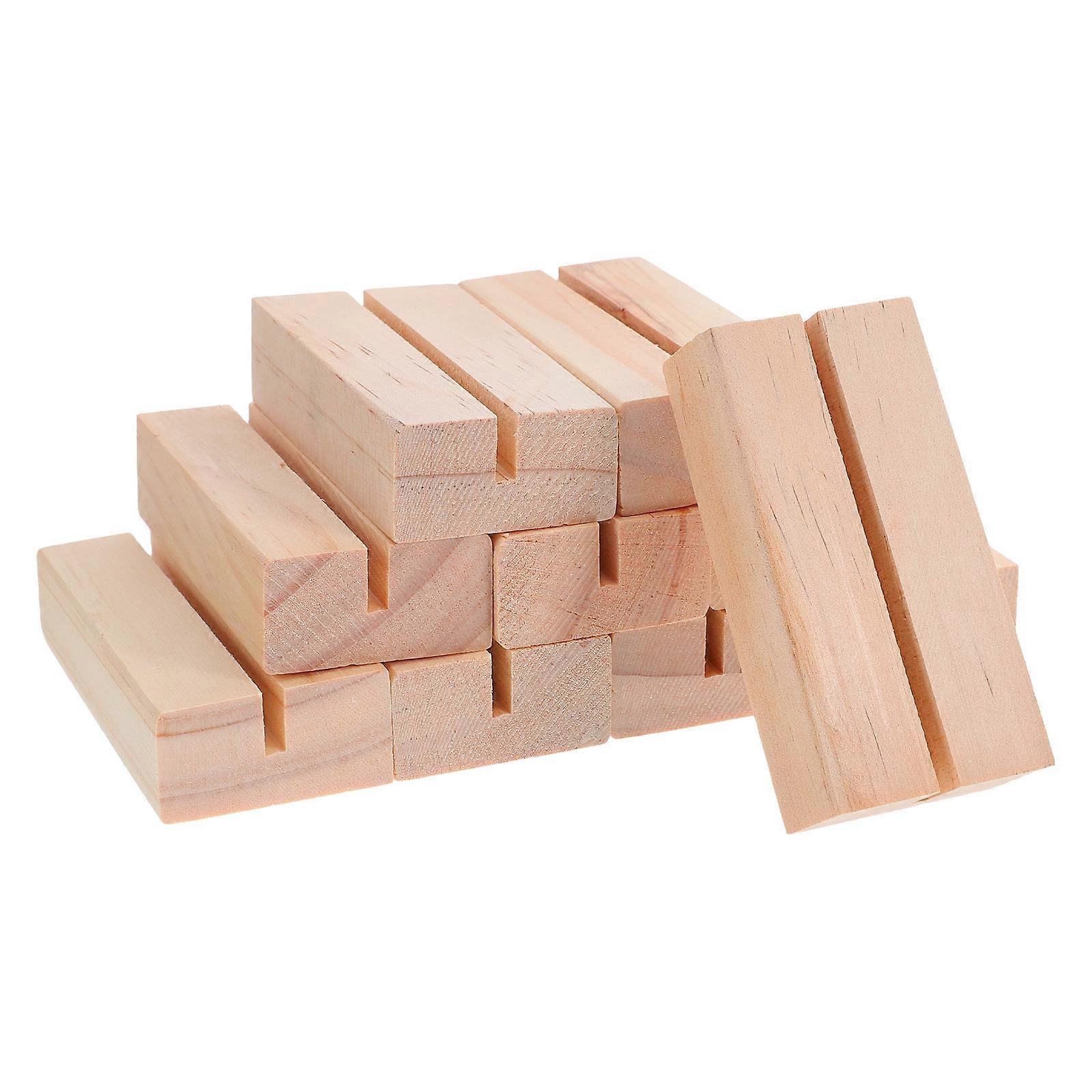 Wooden Business Card Display Stand for Office with 3mm Slot 10Pcs Set