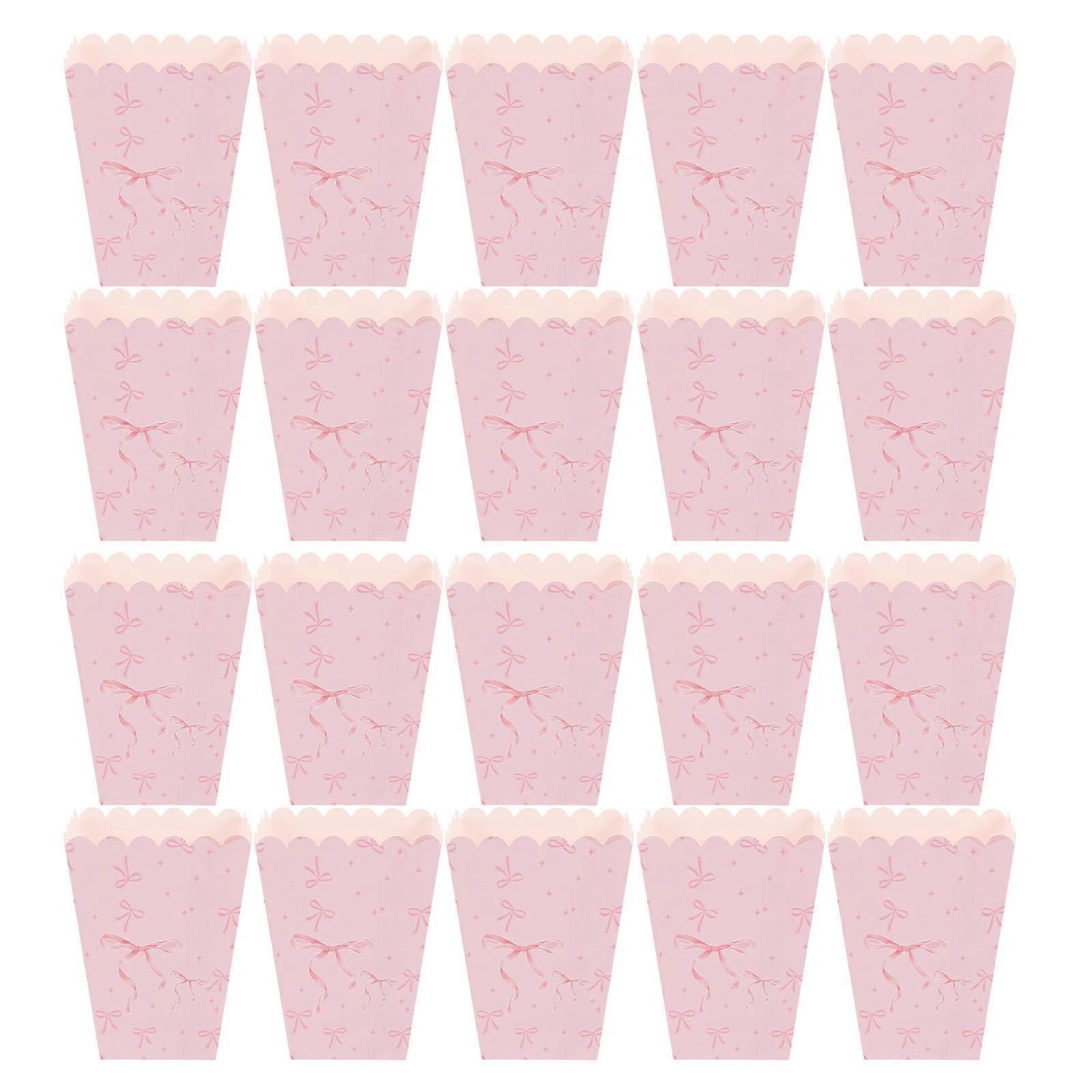 Favor Popcorn Treat Boxes Paper Bow Design 80Pcs for Events