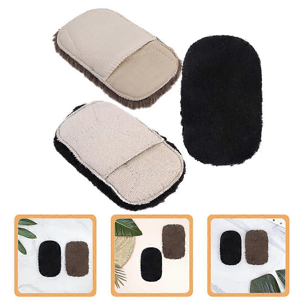 Shoe Polishing Gloves Plush Gloves for Cleaning 15Pcs Brown Handheld