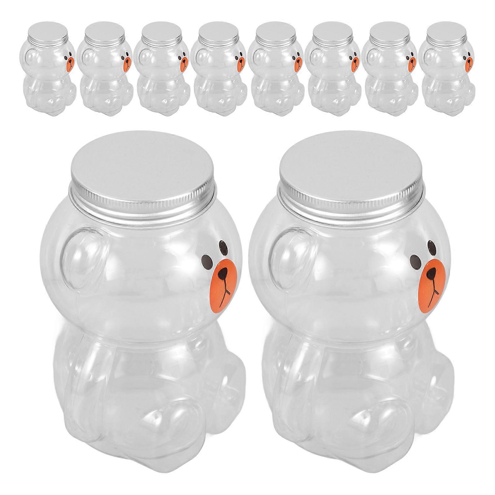 Juice Bottle Bear Shaped Bottle for Reusable Use 10Pcs Transparent Plastic