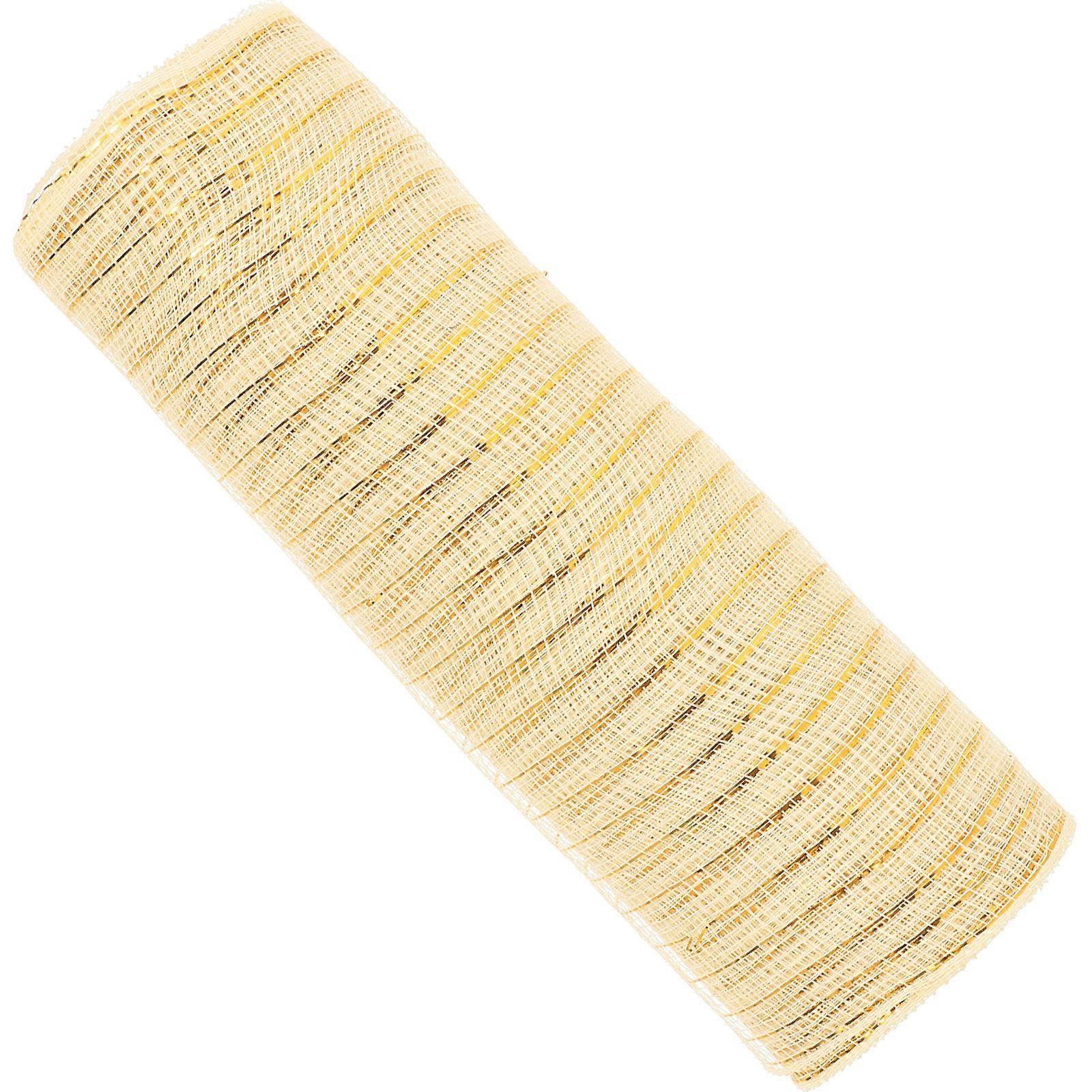 Mesh Tulle Fabric Roll for Gift Wrapping Featuring Light Yellow PP Material 1 Roll