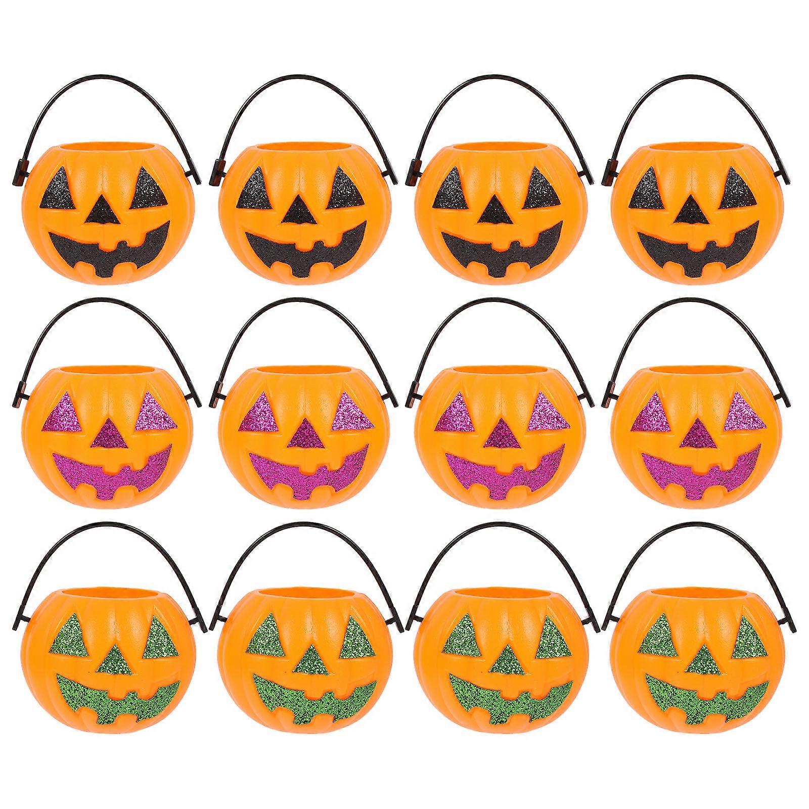 Halloween Candy Buckets Pumpkin Design for Party 36Pcs Orange