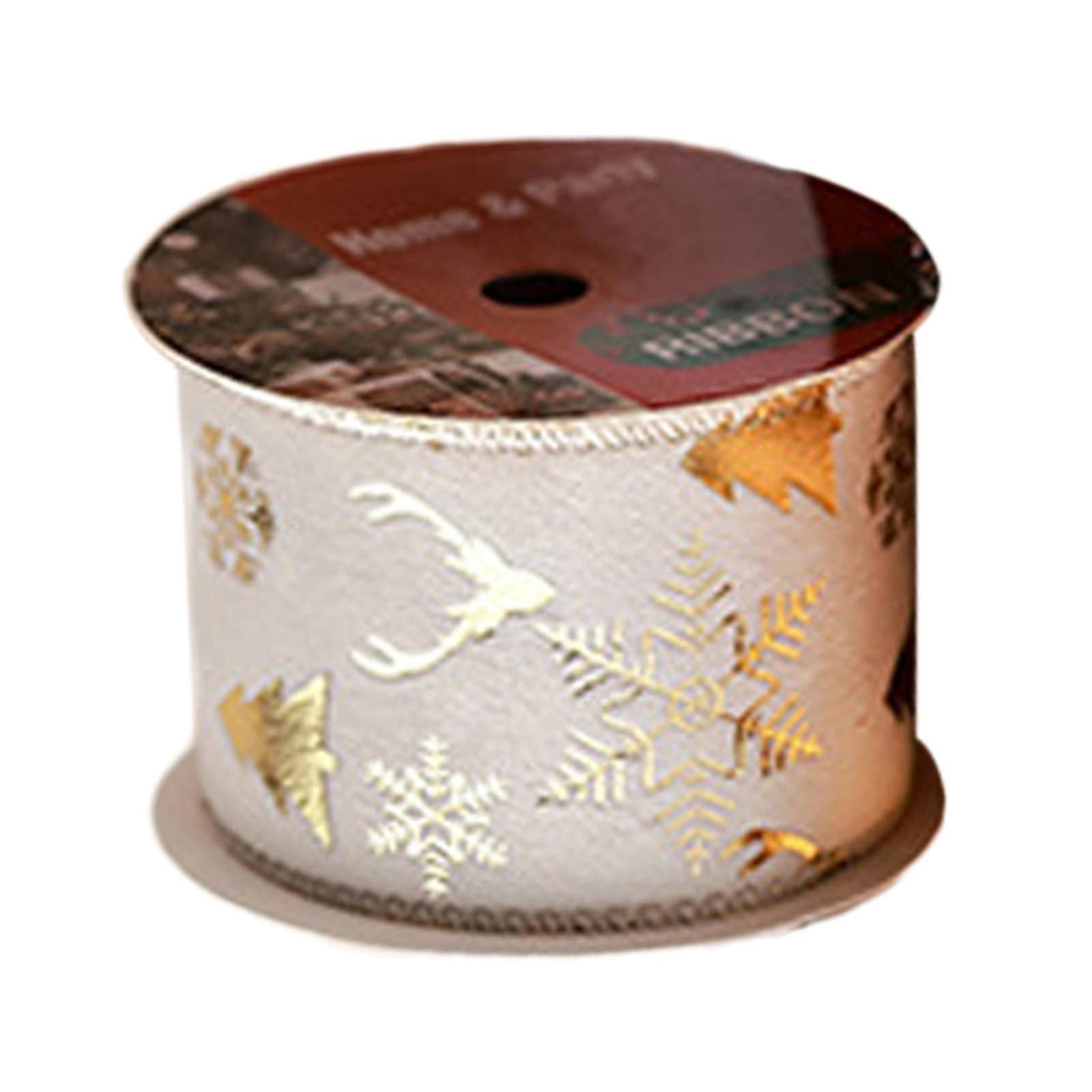 Christmas Ribbon Holiday Craft Ribbon 9.1M Decorative Ribbon Wired Edge Ribbons