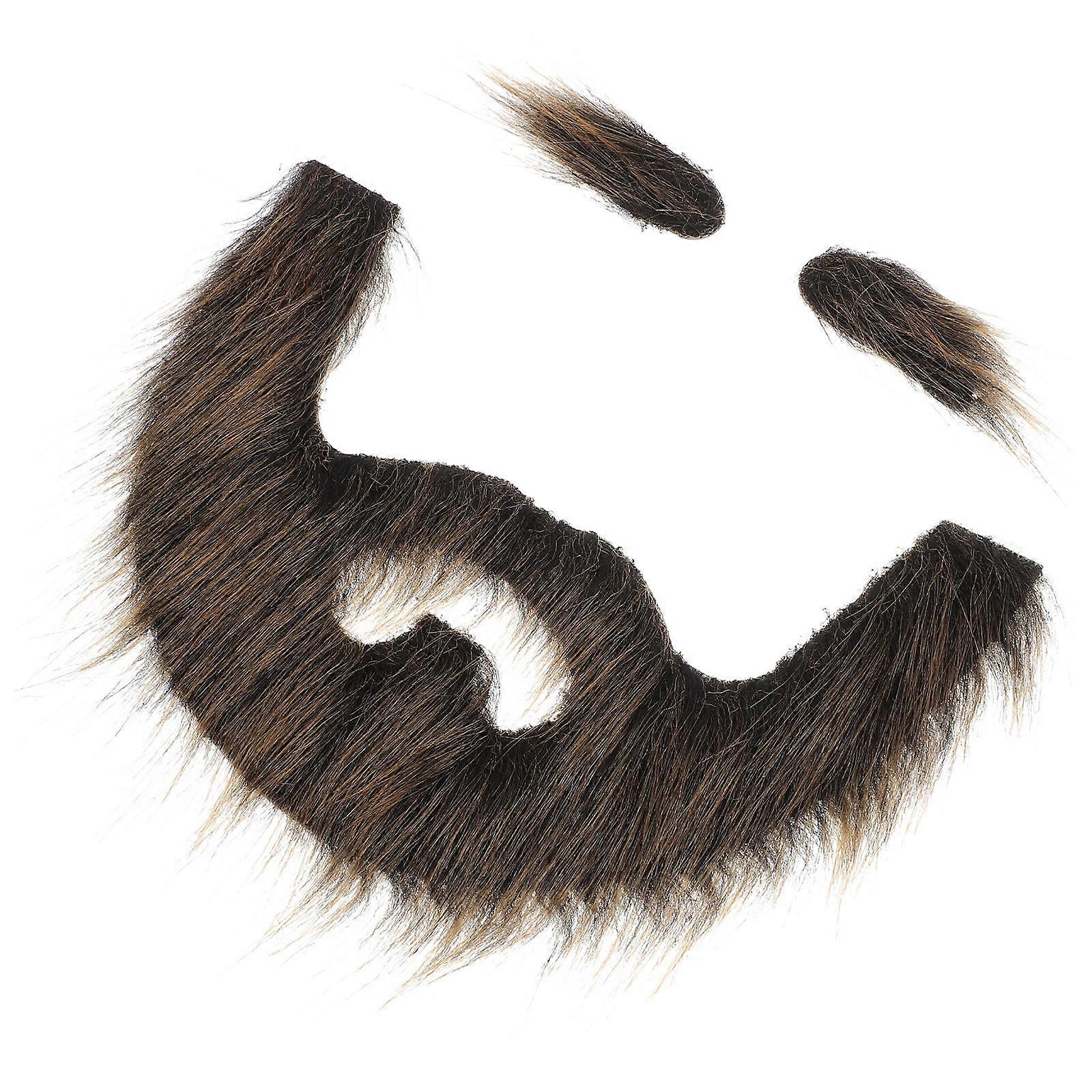 Fake Beard Set Halloween Makeup for Stage Performance Multi Plush Material Cosplay Prop 1 Set