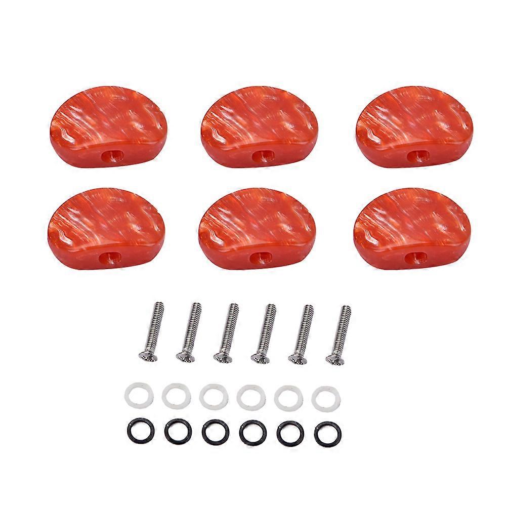 Guitar Tuning Pegs Vintage Machine Heads Replacement 12Pcs Set Red Buttons