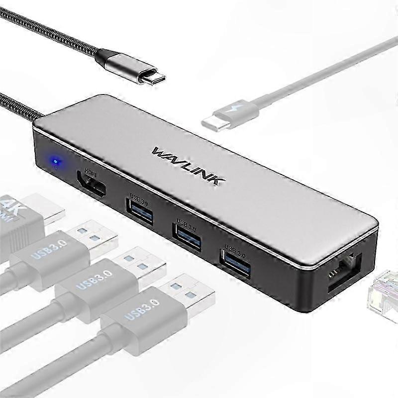 6-in-1 USB-C Docking Station with 4K Thunderbolt 3 Type-C Hub Adapter for Multiple Devices