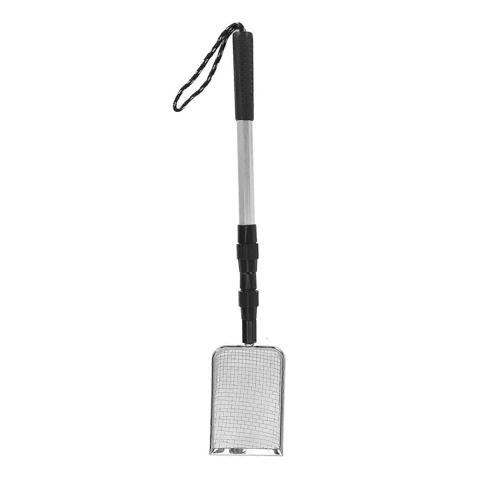 أنبوب الدجاج مغرفة قابل للتعديل الفولاذ المقاوم للصدأ القمامة المعدنية مغرفة مقبض طويل غربال فضلات القطط للمنزل نوع B ، 3 مقابض تلسكوبية ، 106x15x5cm / 41.