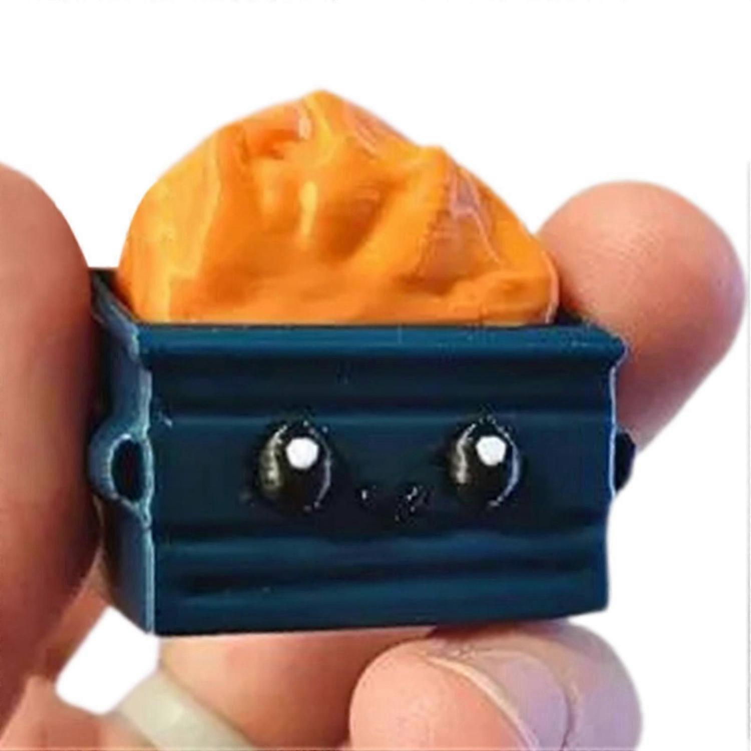 Mini Dumpster Fire Desk Toy Clickable Funny Anxiety Relief Fidgets Toy for Home Travel