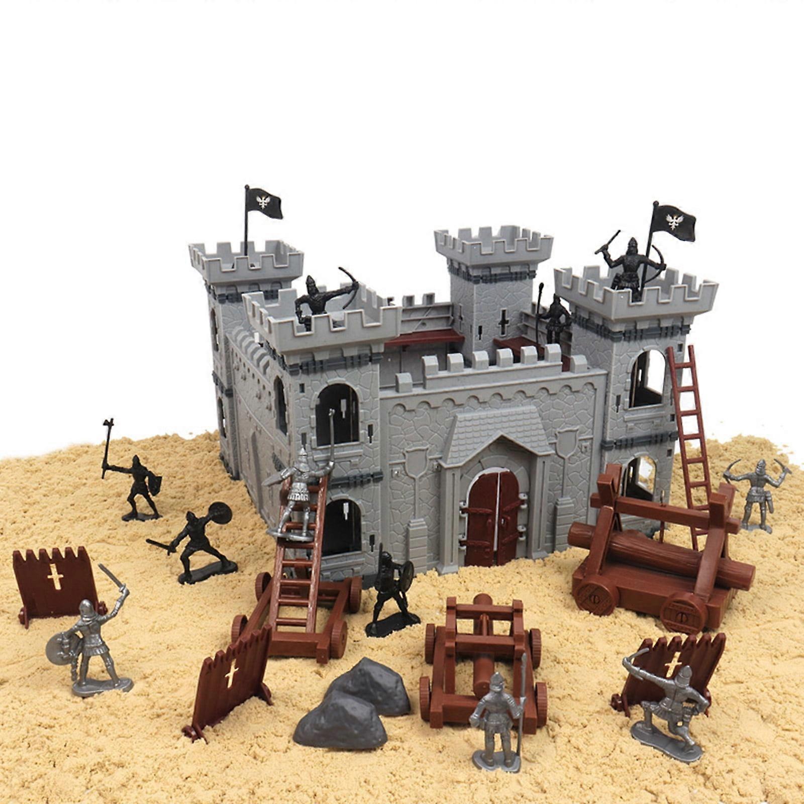 Castle Kit Soldier Knight Action Figure Toy for Boy Simulation Siege Warfare Castle Toy for kid 's Intellectual Develop