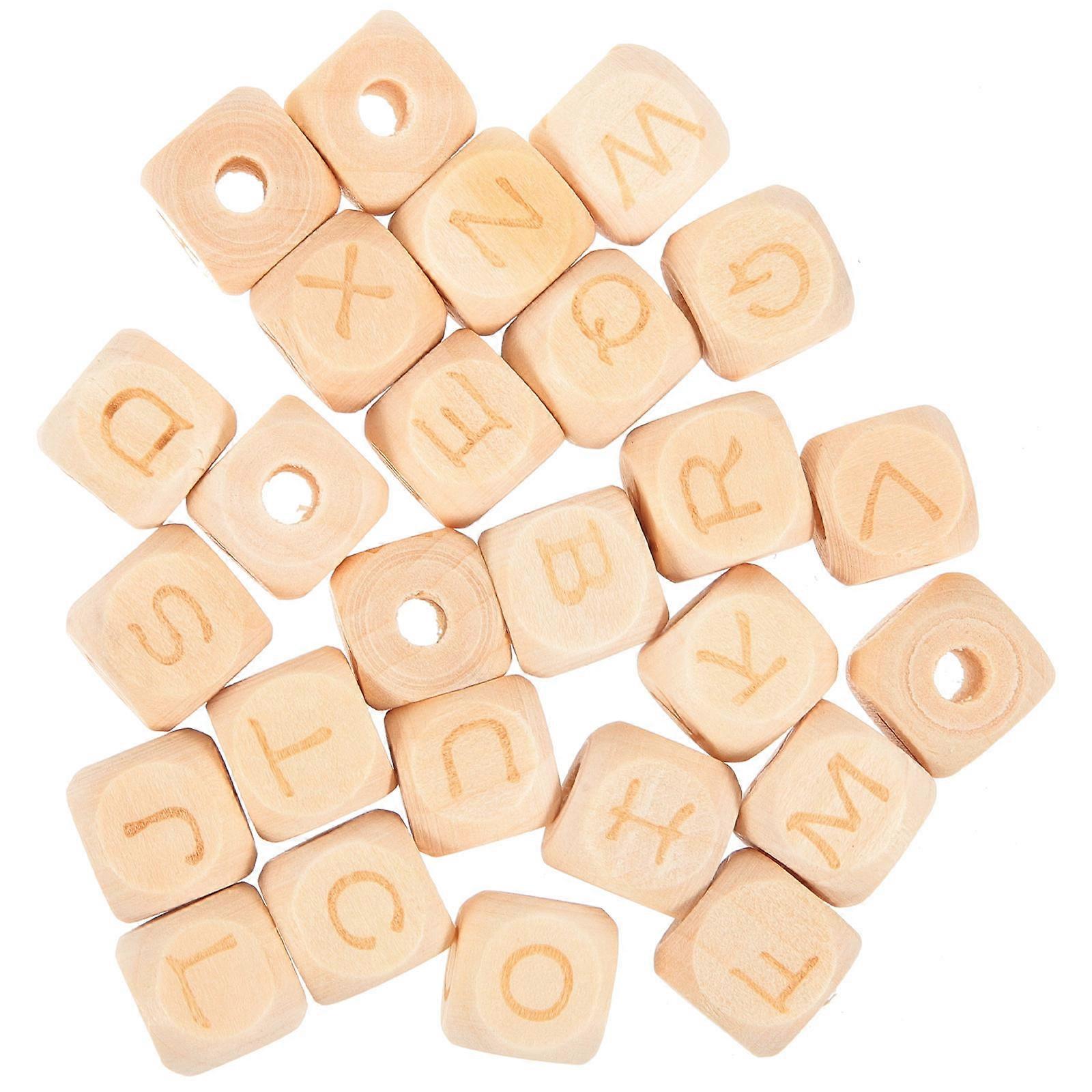Kids Learning Toy Wooden Alphabet Blocks for Playing 52Pcs Loose Beads