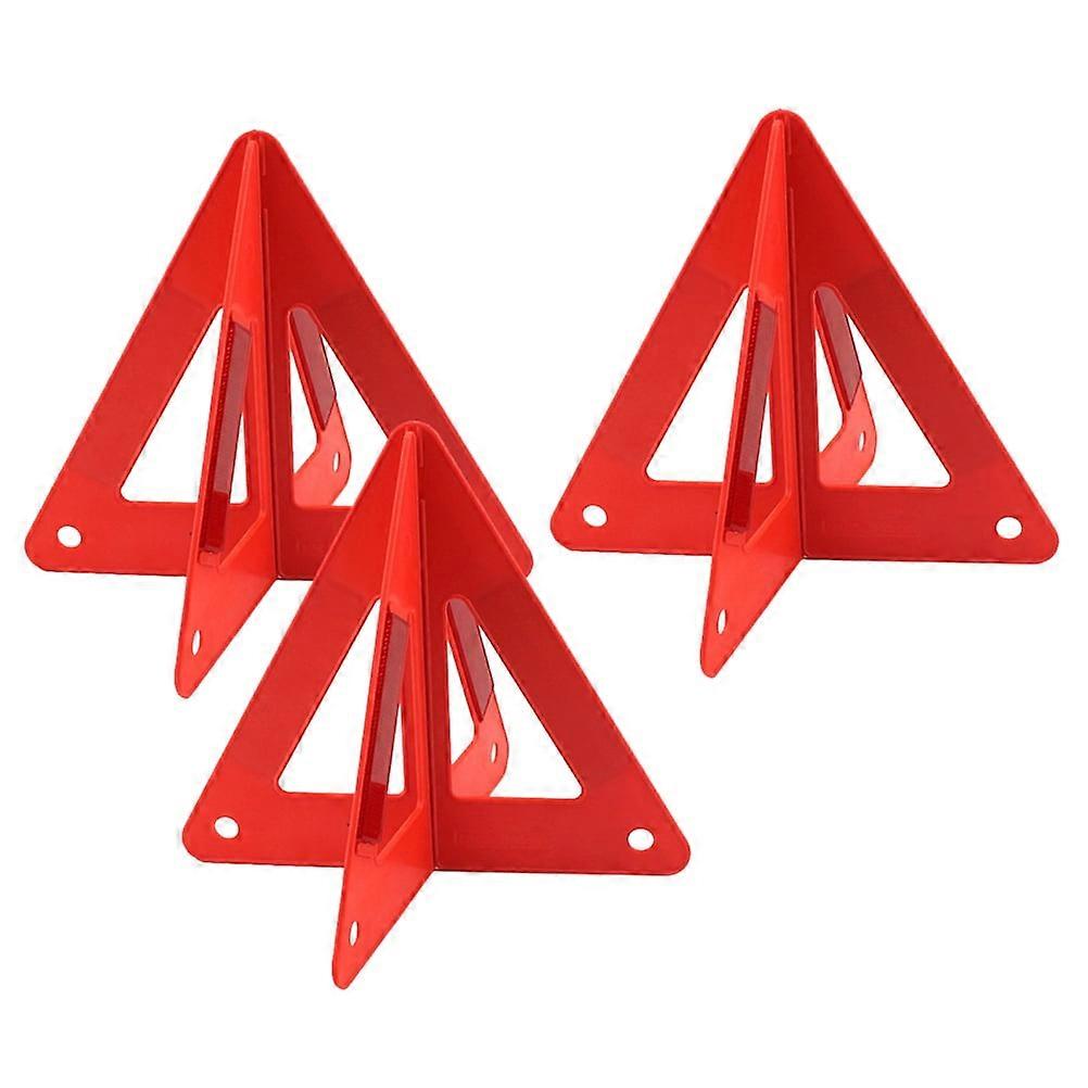3 Pcs Warning Triangle Cars Emergency Triangle Roadside Reflective Triangles Driveway Reflectors