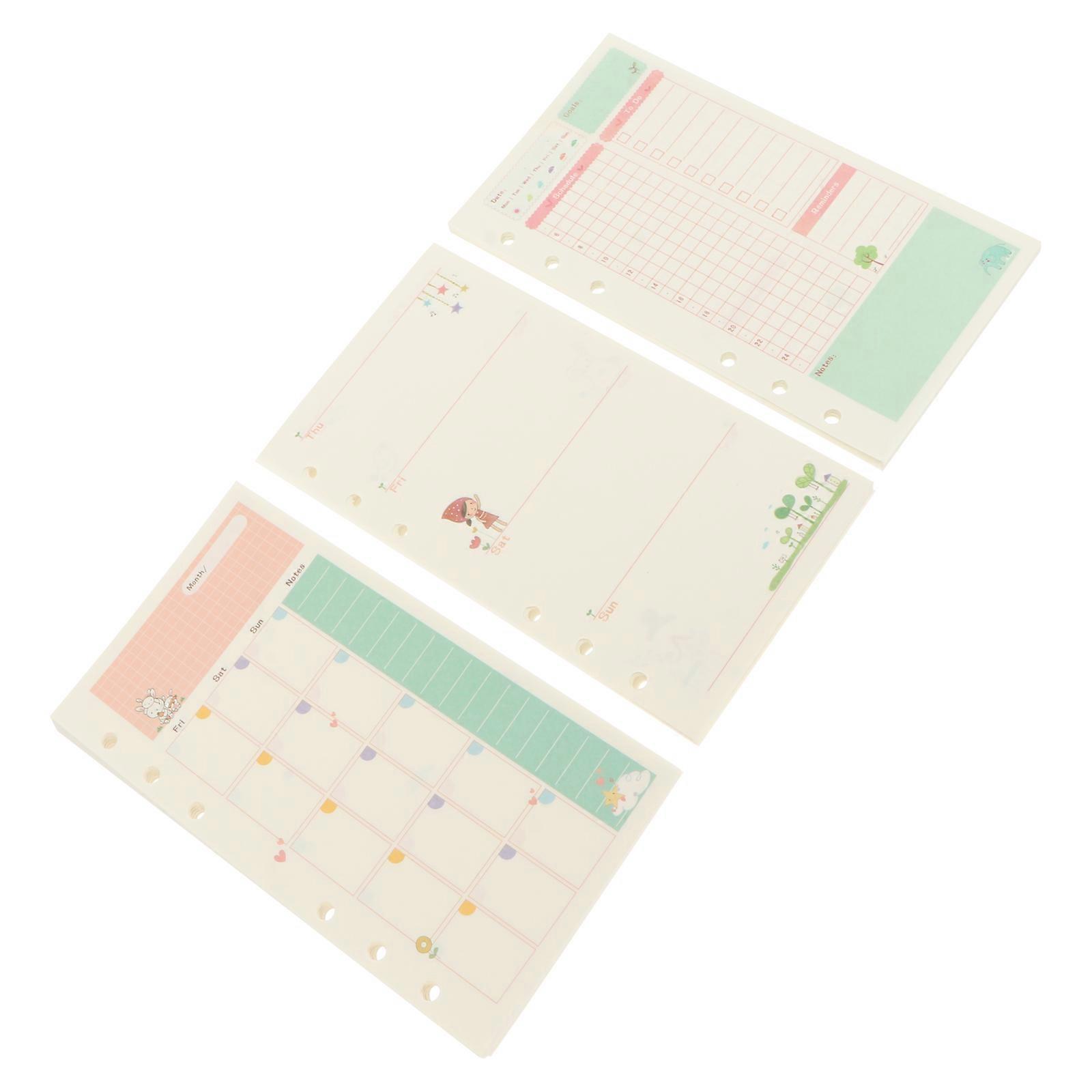 Writing Papers Planner Refill Sheets for Students 6Pcs Loose Leaf