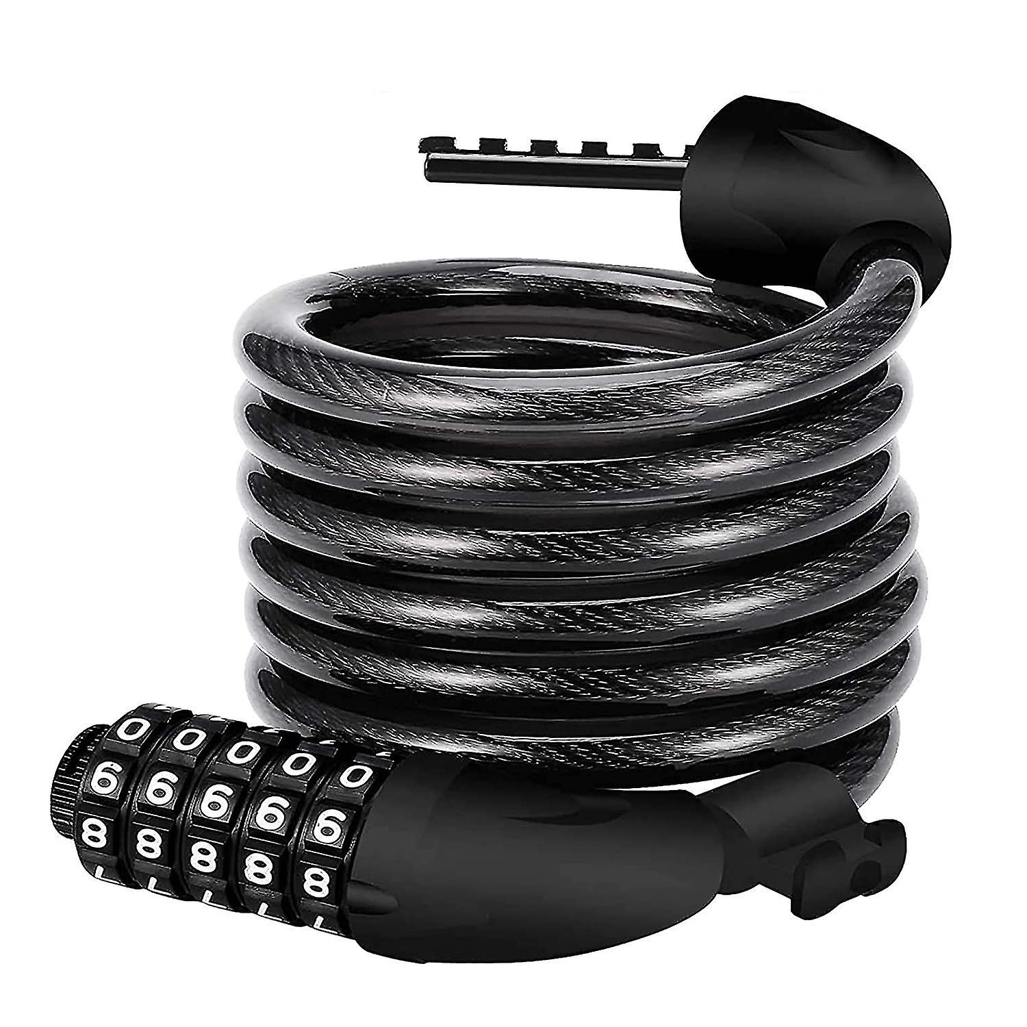 Bicycle Lock 120 Cm/12 Mm With 5-digit Numeric Code Combination