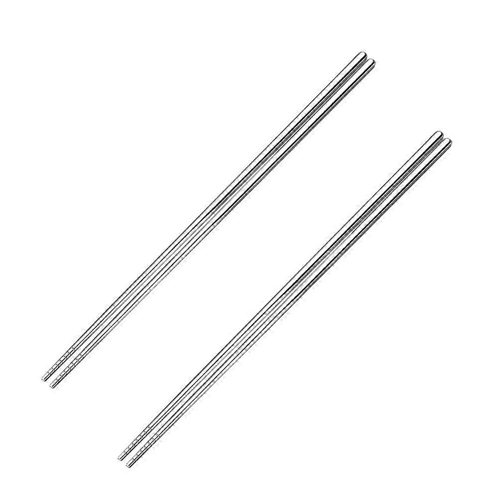 Refined Appearance Noodle Serving Silver Chopsticks Tableware 36X0.7X0.7CM Deep Frying 2 Pairs