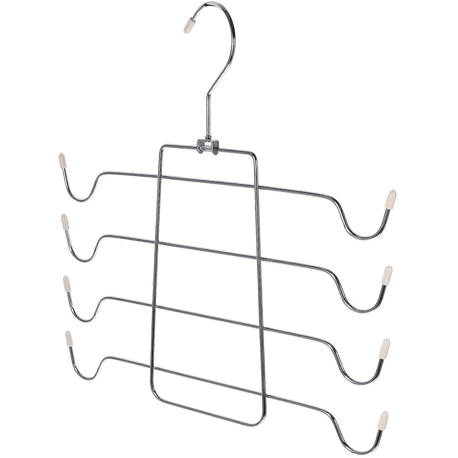 Space Saving Closet Organizer Hangers 2Pcs Designed For Clothes With Multi-layer Storage Solution For Women And Girls In Beige Color