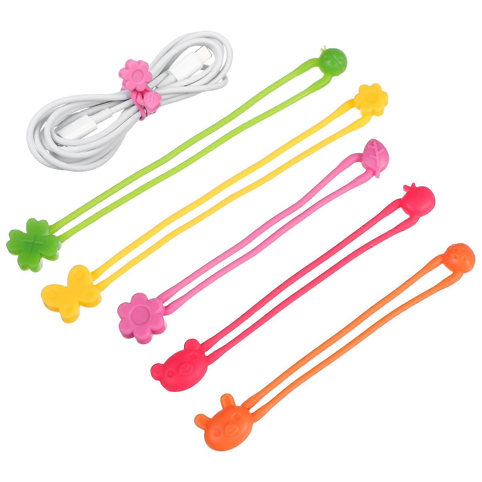 25 Pcs Stretchy Silicone Bands For Tying USB Cable Food Pouch Cute Delicate Flexible Bands Assorted Colors
