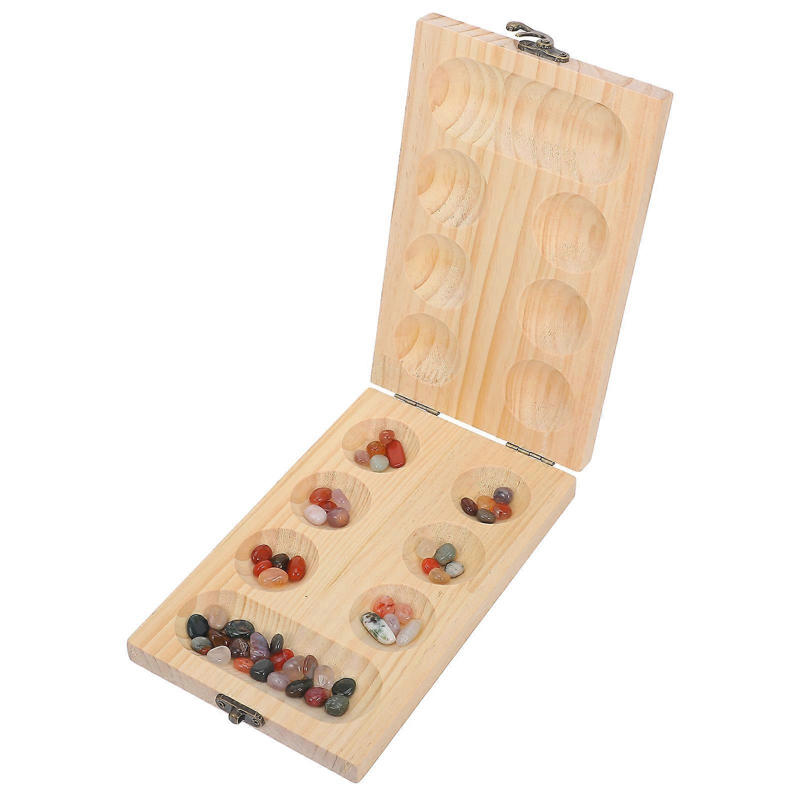 Mancala Board Game Set For Family Gathering Indoor Entertainment Assorted Color Folding Design 4Set