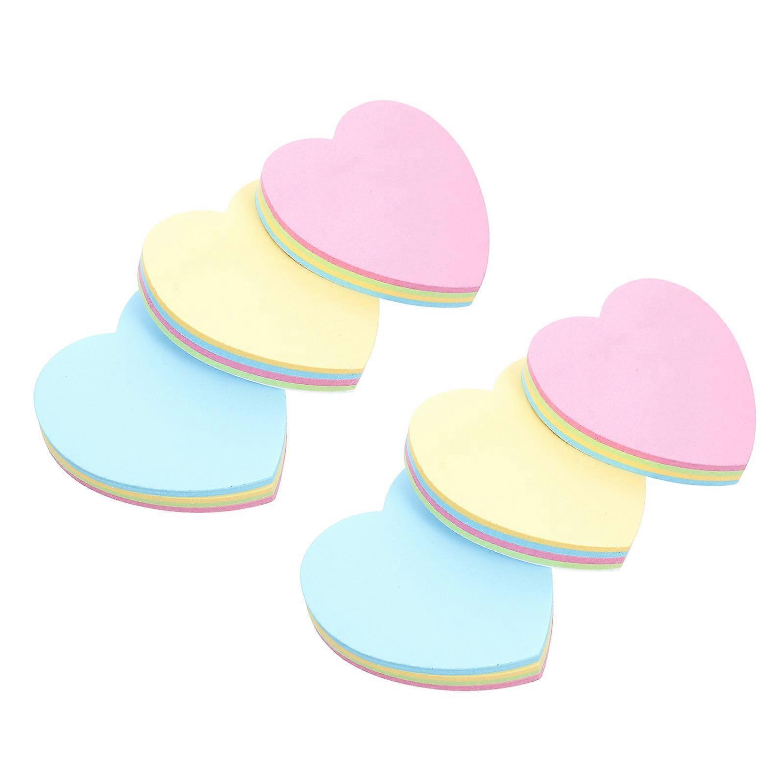 Self-Stick Heart Shaped Notes Memo Pads for School Use 24 Pieces Assorted Color