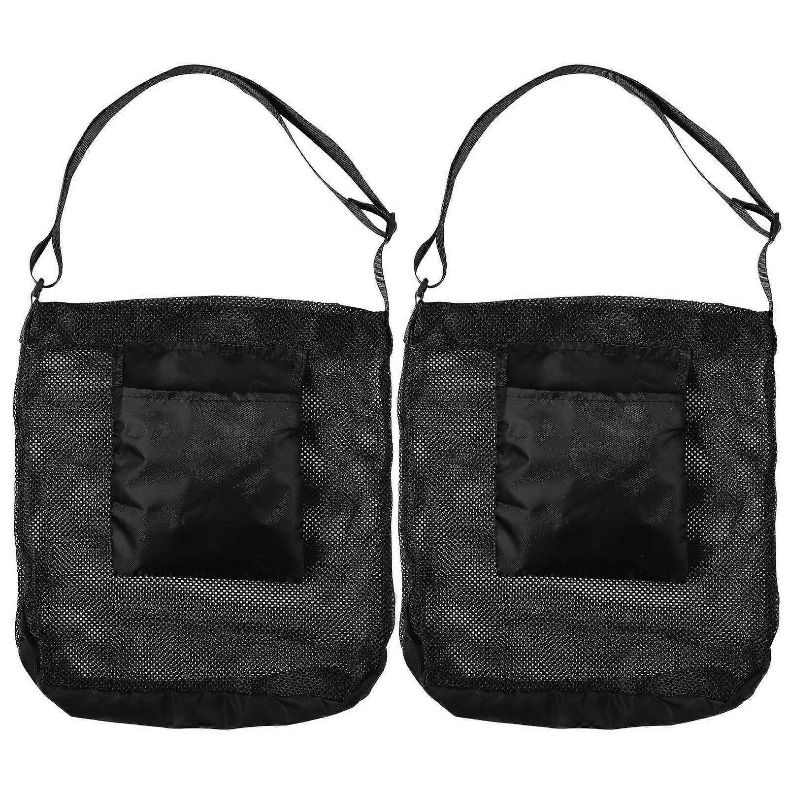 Mushroom Pouches Mesh Design for Mushroom Picking Use 6Pcs Black