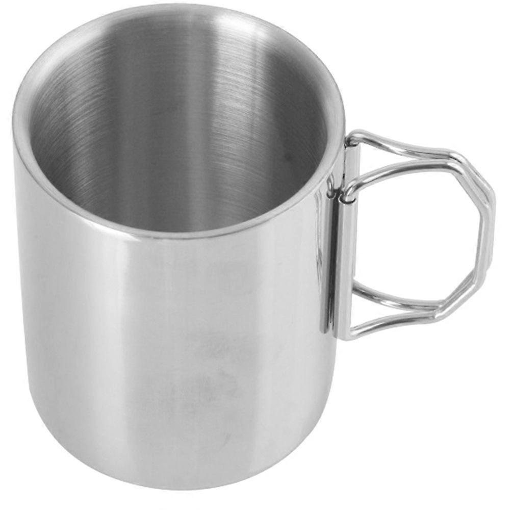 Outdoor Drinking Cup 3Pcs Stainless Steel Foldable Handle Cup Perfect For Camping And Backpacking With Double Layer Insulation