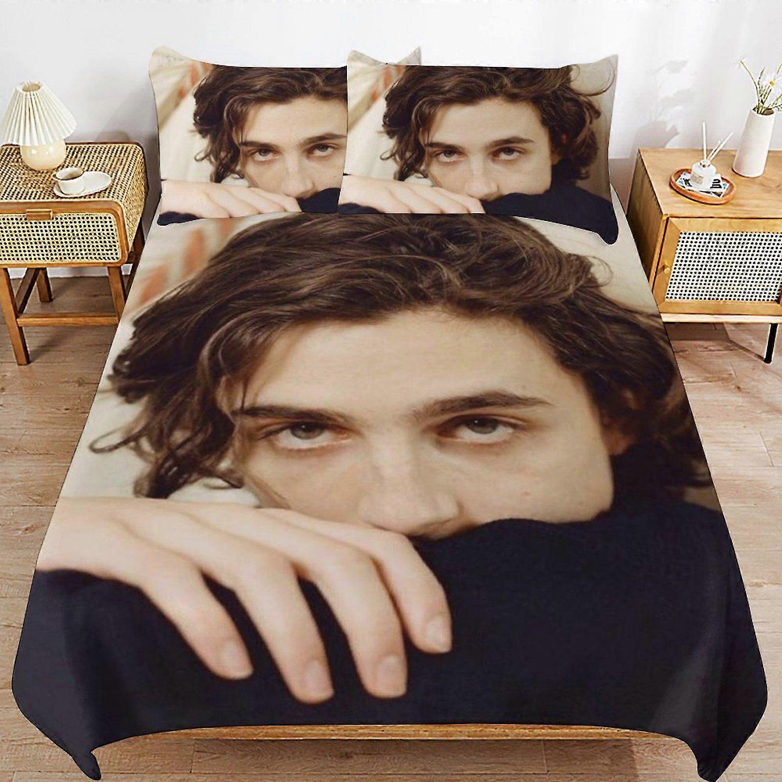 a133 Timothe Chalamet Thread Safe Comfort Handling Minimal Surface Zipper Fit Sleep Kit Duvet Cover Sets Support b133
