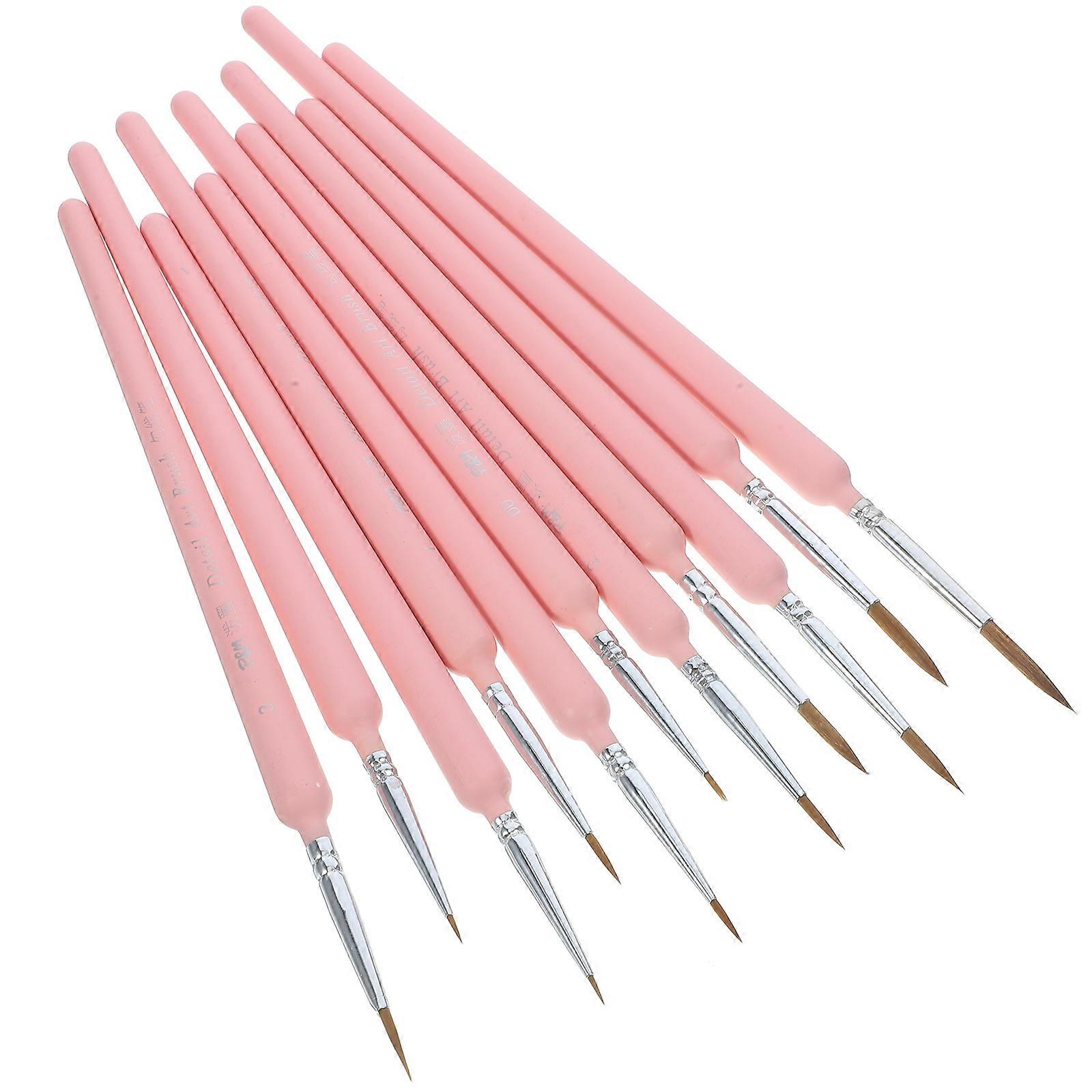 Fine Detail Paint Brush Set For Artists 22 Pcs Ideal For Home Use Creative Projects Pink Color Certified Brushes