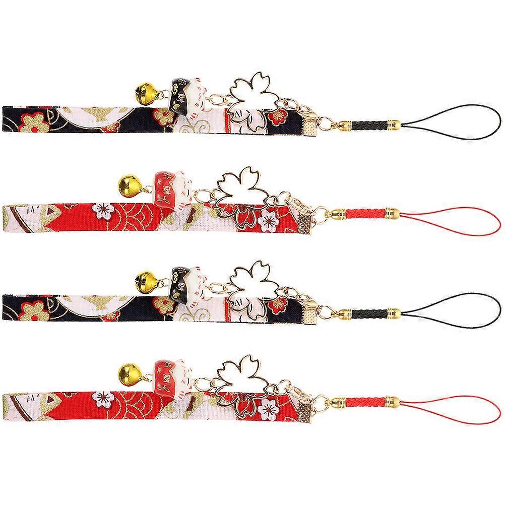 Rectangular Cat Bell Hanging Strap For Keychain And Mobile Phone In Assorted Color Offers Carry Convenience 20 Pcs