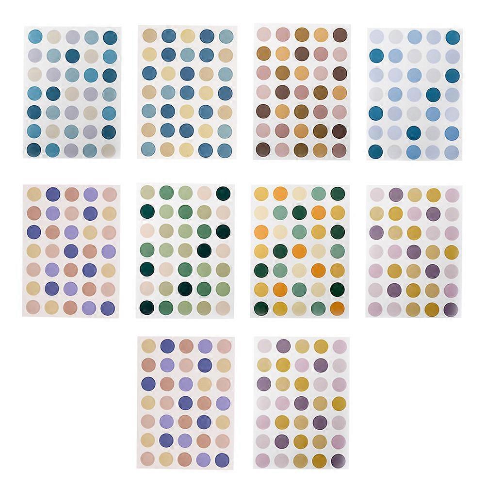Assorted Color Circle Stickers for DIY Craft with 20 Sheets Coding Dots