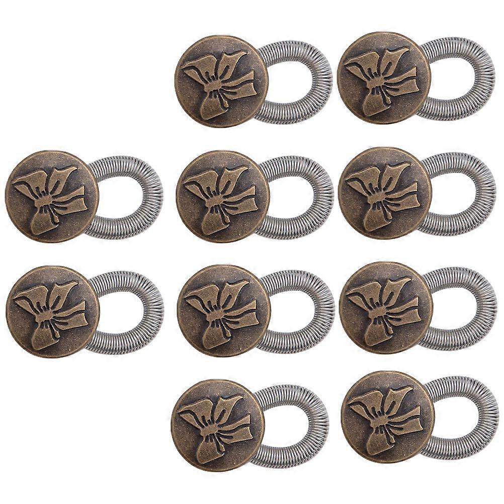 Extender Button Alloy for Pants Adjustable Stretch 10Pcs Buttons