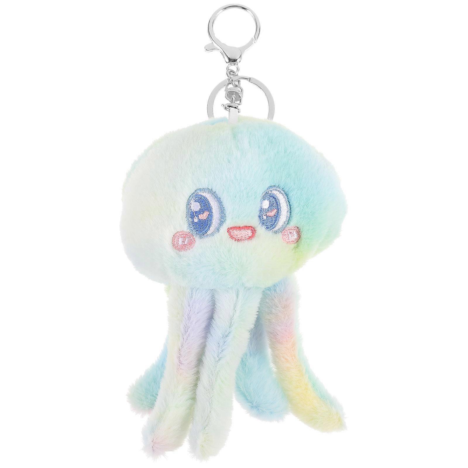 Soft Plush Octopus Keychain Pendant for Decoration 2Pcs Clip