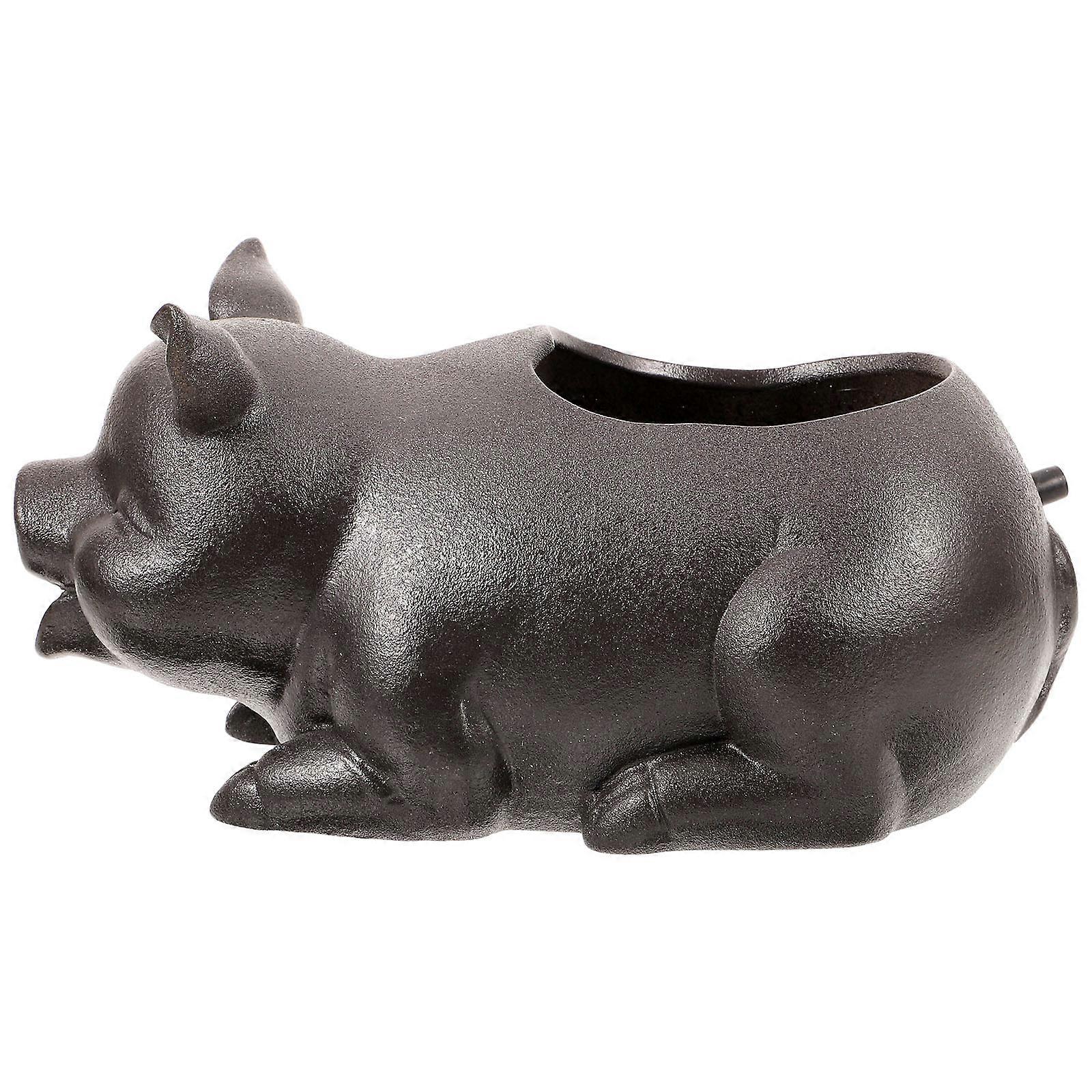 Garden Pig Ceramic Fountain Decor for Waterfall Use 2Pcs Set