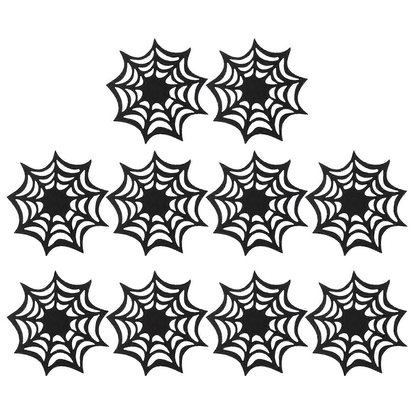 Spider Web Halloween Coasters Felt for Drinks 20Pcs Table Use