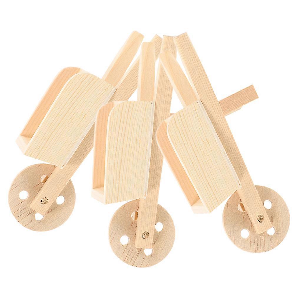 Mini Wooden Wheelbarrows Models for Decoration 12Pcs Khaki