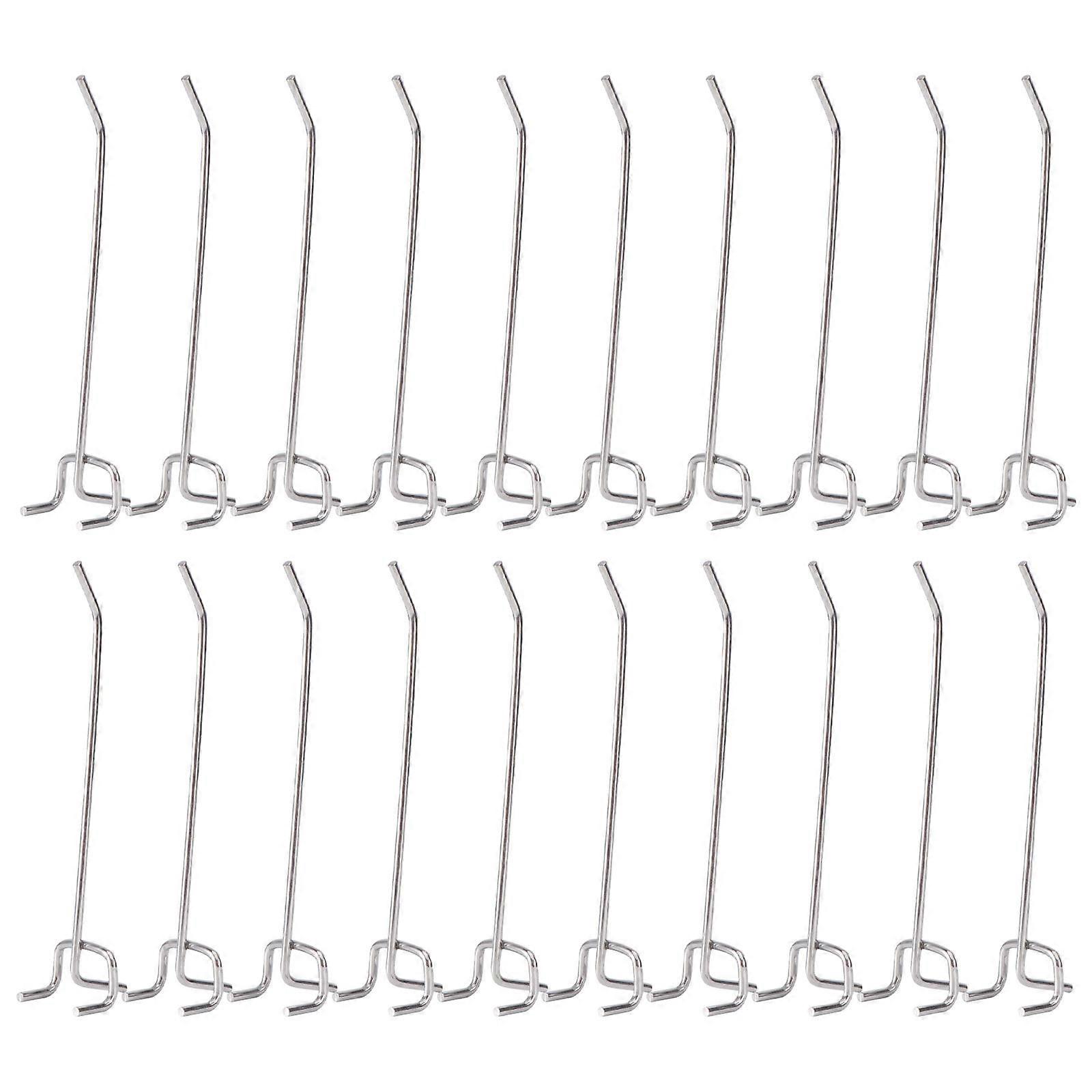 Shelf Hook Hanging Hooks for Home Use Silver 50Pcs Triangular Hole Board Hook
