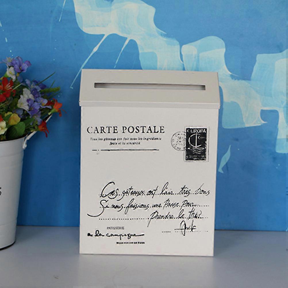 Vintage Rectangular Post Box Mailbox Photo Prop For Photography Props In Beige White Color 1Pack