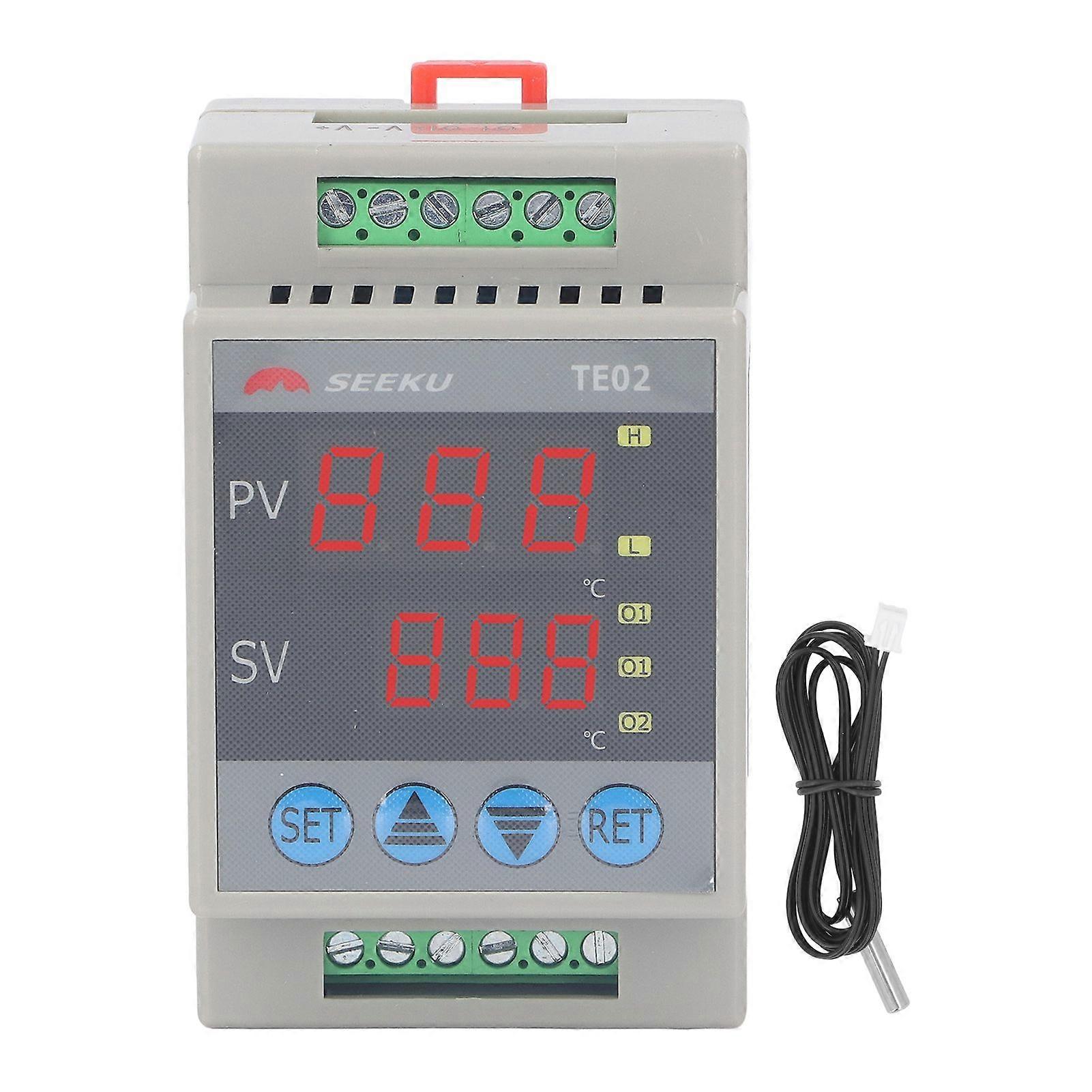 220VAC DIN Rail Micro Temperature Controller High Accuracy 50 to 120 Digital Display Thermostat Module