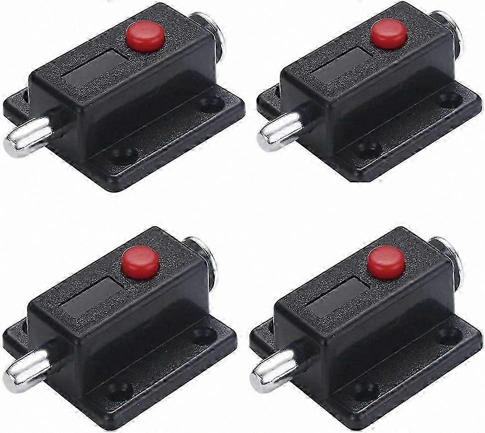 4-Pack Spring-Loaded Cabinet Knobs, Automatic Drawer Latch with Button for Furniture